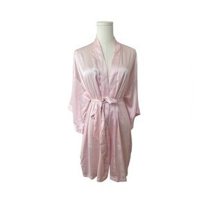 Victoria’s Secret Pink Satin Robe XS/S Silk Feel Kimono Lingerie